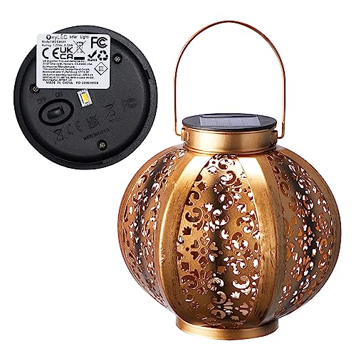 Solar Lanterns for The Garden– 2 Pack Garden Lanterns Flickering Moroccan-Style Outdoor Lights Auto On/Off Waterproof IP44 Warm White LED Ideal for Patio, Pathway & Christmas Decor