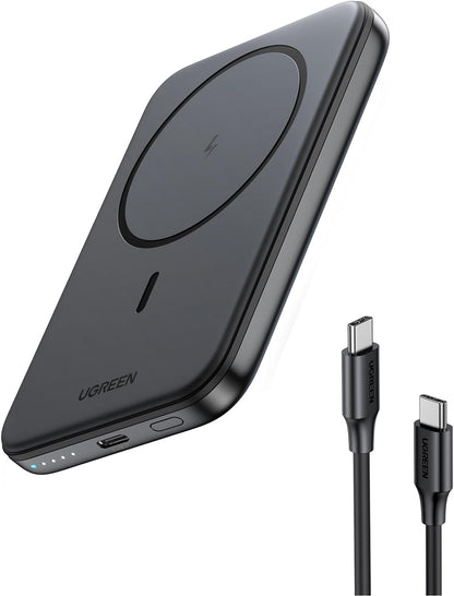 UGREEN Magnetic Power Bank,5,000mAh Wireless Portable Charger, PD 20W Fast Charging Battery Pack with USB-C for Magsafe, iPhone 17/17 Air/17 Pro/17 Pro Max, iPhone 16/15/14/13/12 Series