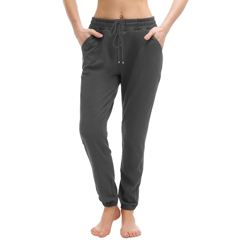 Walifrey Womens Joggers with Pockets, Drawstring Sweatpants Women for Lounging Jogging Gym and Workout DeepGrey,1 Pack DeepGrey S