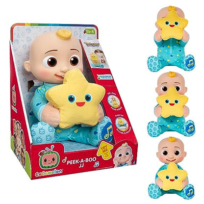 CoComelon Peek-A-Boo JJ 10” Feature Plush - Featuring Favourite Song, Phrases, and Sounds - Play Peek-A-Boo with JJ - Toys for Preschool and Kids