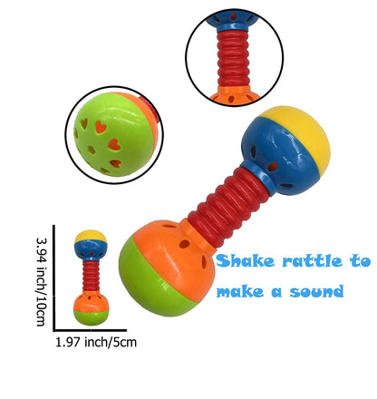 Baby Toys 0-6 Months Baby's Rattles Teether Toys First Baby Rattles Teether Toys Gift Set for Baby Boy Girl 3 6 9 12 Months 11 PCS (Blue for Boys)