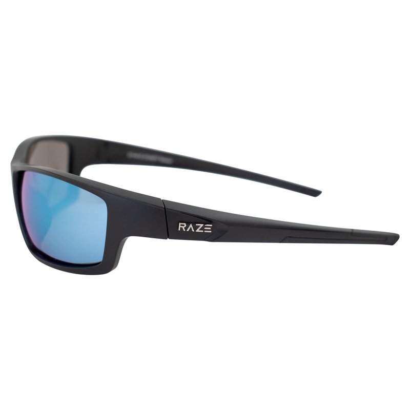 Raze Eyewear Z-Coast Watersports Floating Polarized Sunglasses Black Matte Frame & Accents w/Smoke Blue Z Lenses