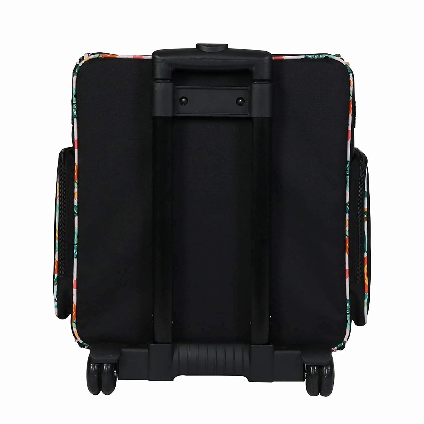 Everything Mary Wheeled Scrapbook Tote for Scrapbooking & Art - Travel Organizer Storage Bin for Paper, Glue, Tape Black/Floral