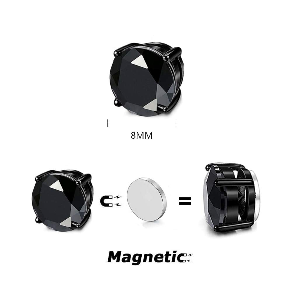 Fu You 5 pair stainless steal clip on earrings for men and women