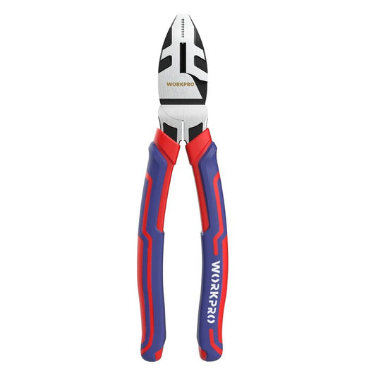 WORKPRO 8-Inch Linesman Pliers in CRV Steel for Twisting and Cutting Wires, Clamping Screws