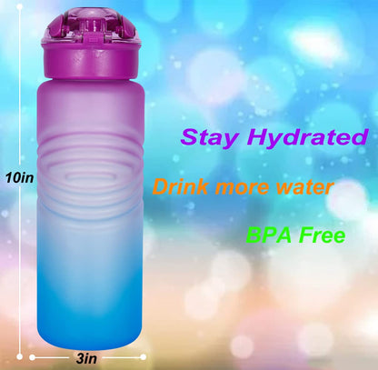 Goothdurs 32oz Motivational Water Bottle with Time Marker Reminder – Water Tracker Bottles with Times to Drink - Leak-Proof BPA Free Hydration Sports Daily Water Bottle Jug with Removable Strainer