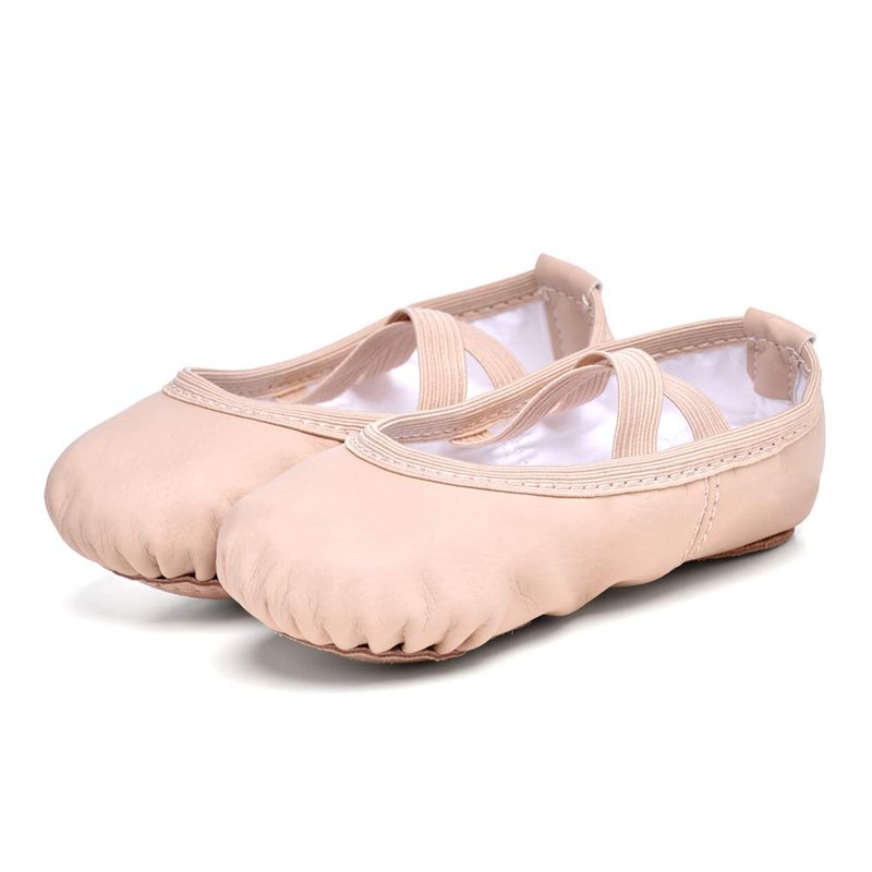 Stelle Ballet Shoes for Girls Toddler Ballet Slippers Soft Leather Boys Dance Shoes for Toddler/Little Kid/Big Kid(Ballet Pink, 5MB)