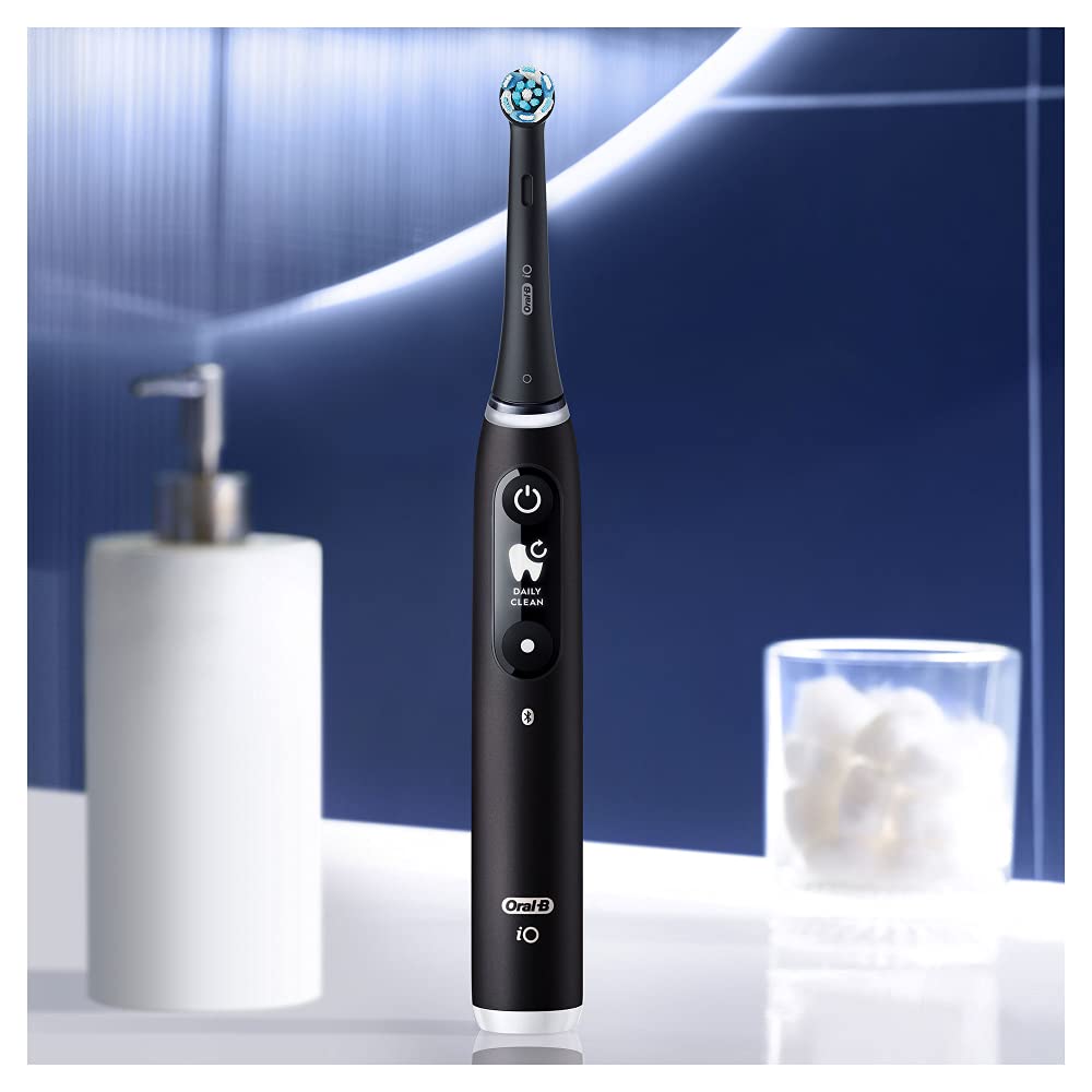 Oral-B iO Series 6 Electric Toothbrush/Electric Toothbrush, 5 Cleaning Modes for Dental Care, Magnetic Technology, Display & Travel Case, Gift Man/Women, Designed by Braun, Black Lava
