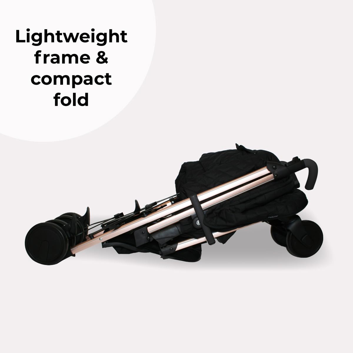 My Babiie MB51 Stroller – from Birth to 4 Years (22kg), Lightweight, Umbrella Fold, Travel Buggy for Toddlers, Pushchair Includes Footmuff, Cup Holder, Rain Cover - Black Quilted