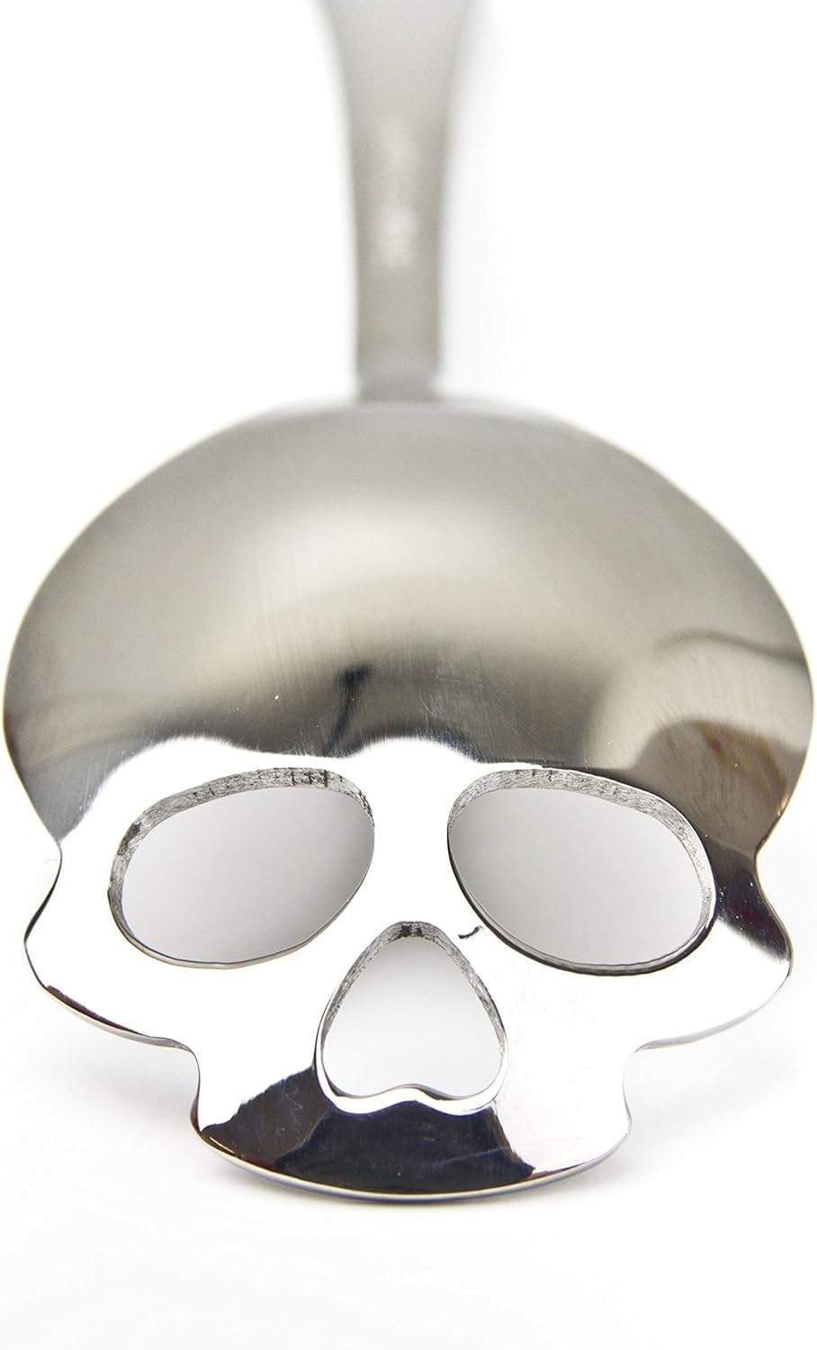 Suck UK Skull Teaspoon - Gothic Home Decor - Goth Gifts - Spooky Home Decor - Gothic Accessories - Sugar Spoon - Halloween Kitchen - Skull Kitchen - Spooky Coffee Slotted Spoon - Halloween Gifts