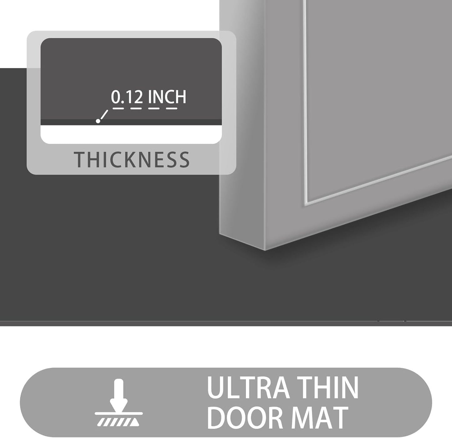 LYGLIGH Ultra Thin Door Mat Indoor Entrance, 1/10 in Thin Door Mats for Inside Entry, Non-Slip Rubber Backing Washable Doormat, Fade Resistant, Absorbent, Low Profile Dirt Trapper, 24"X16"