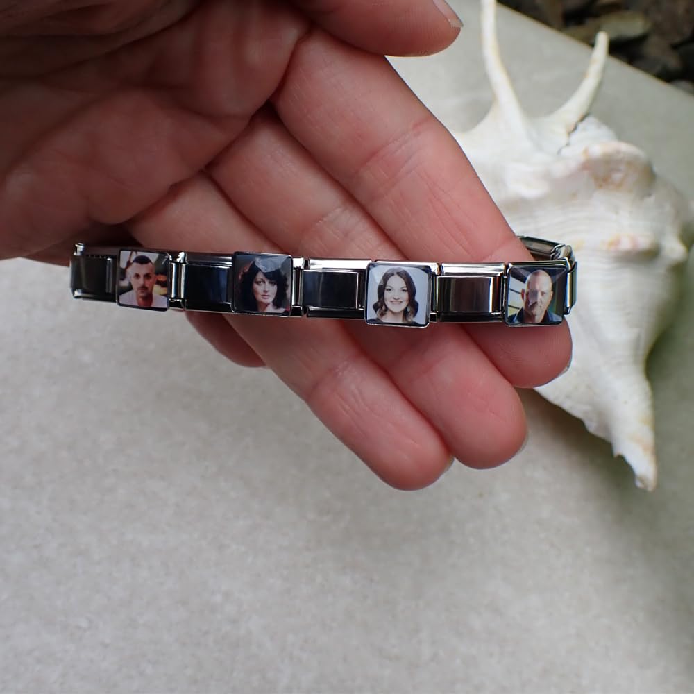 2Burned Personalised Photo Charm For Italian Style 9 mm Bracelets Stainless Steel Custom Image Picture