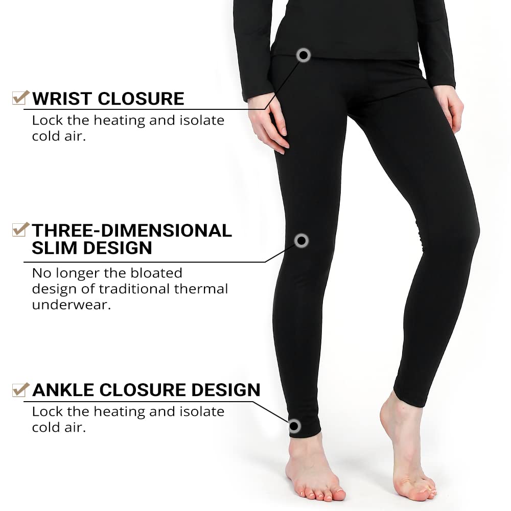 HEROBIKER Thermal Underwear Women Ultra-Soft Set Base Layer Top & Bottom Long Johns with Fleece Lined Winter Warm