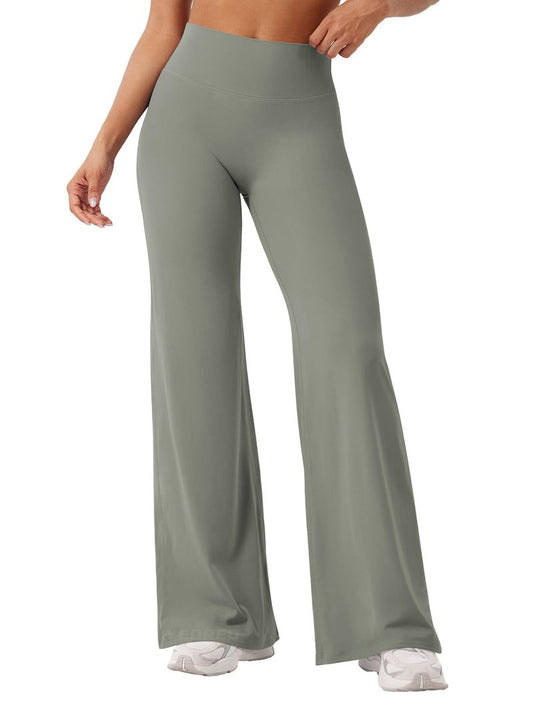 YEOREO Workout Leggings Womens No Front Seam Straight Leggings 31.5" High Waist Buttery Eddiy Gym Yoga Pants Gray Green XL