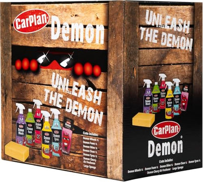 CarPlan Demon 7pc Car Care Gift Pack - Includes Demon Shine, Wheels, Foam, Tyres & More