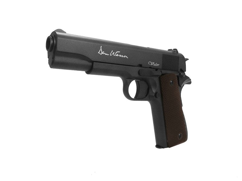 ASG Dan Wesson Valor 1911 Airgun - Steel Grey CO2 Pellet Pistol - Non-Blowback, 4.5mm/.177 Cal, Full Metal, Rotatable 2x6rd Drum Magazine