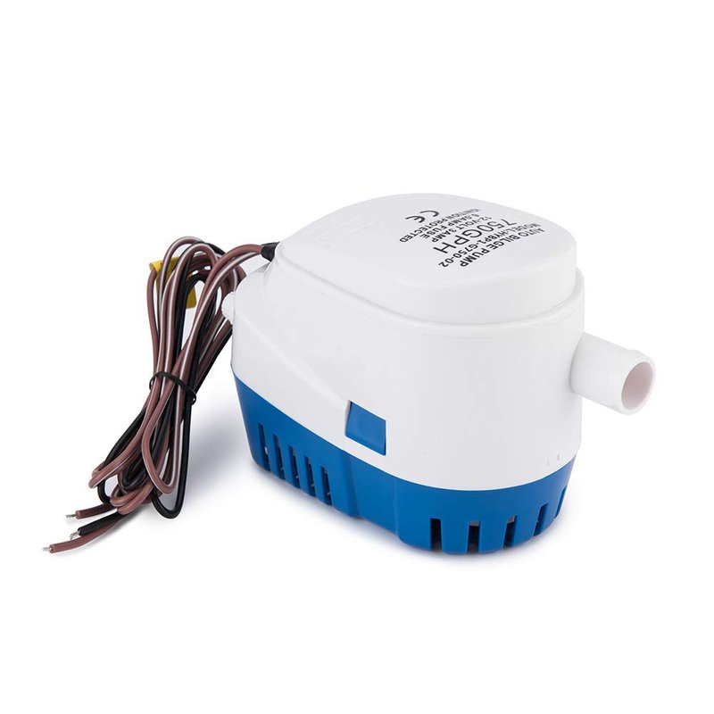 Dontmiss 750 GPH Automatic Submersible Bilge Pump, 12V Boat Bilge Pump with Float Switch, High-Flow 3-Blade Impeller, Snap-Off Strainer, 3/4" Outlet - Compact All-in-One for Boats, RV, Ponds & Pools