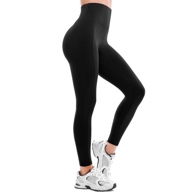 Walifrey Leggings with Pockets for Women 2 Packs,Women's High Waisted Yoga Leggings Gym for Workout Black XXL