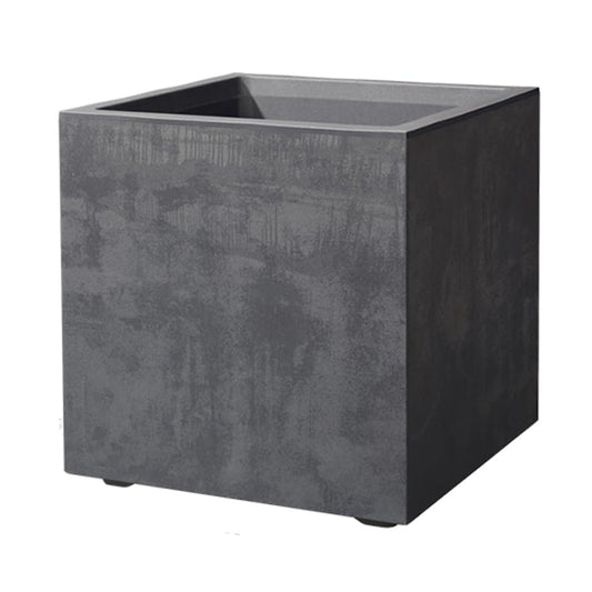 Deroma Millennium 10” Cube Planter | Light & Durable Plastic | Indoor or Outdoor Square Pot for Patio/Porch | Includes Water Reserve & Drain Plug | Trendy Planter for Plants, Flowers, Garden | Black