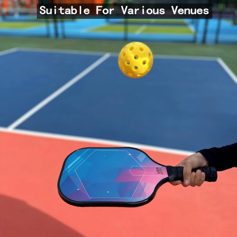 KUDANLONG 16mm Honeycomb Core Complete Pickle Ball Set USAPA Approved Pickle Ball Rackets 2 Pack - Professional Hybrid Carbon-Glass Fiber with Indoor/Outdoor Balls & Carry Bag, Unisex Design