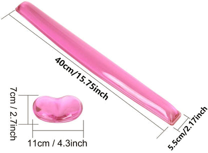 ABRONDA Gel Keyboard & Mouse Wrist Rest Set - Keyboard Wrist Rest Pad & Mouse Support for Office Gaming Pad Computer Laptop Ergonomic Comfortable Pain Relief-Pink Pad Set