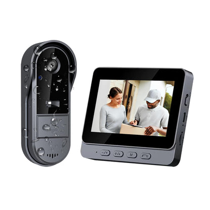 Doorbell Camera Wireless No Subscription 1080P, Waterproof Door Bell Camera with Monitor Screen Free Storage NO WiFi and APP, Video Intercom Two-Way Audio, 170° View Angle,Night Vision