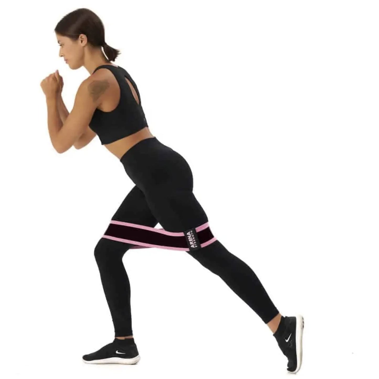 Arena Strength Booty Band Set (2 Pack) - Extra Strong Resistance Bands for Workout - Black - 25-55 kgs Tension