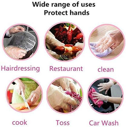 Brandon-super Disposable Food Prep Gloves - 500 Piece Plastic Food Safe Disposable Gloves, Food Handling, One Size Fits Most 500 PCS