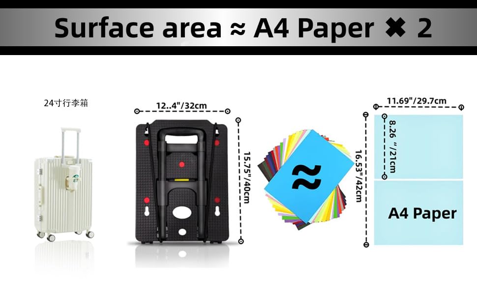 Folding Hand Truck, Lightweight Hand Truck Dolly Foldable,Luggage cart with 4 Rotate Wheels, Utility Cart with Adjustable Handle,Collapsible Dolly for Moving Travel Shopping Airport Office