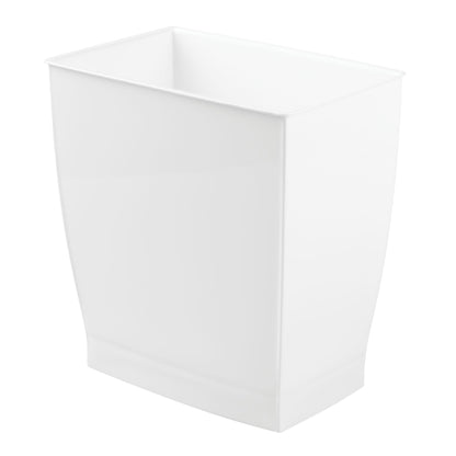 InterDesign Mono Wastebasket Trash Can - Rectangular, White