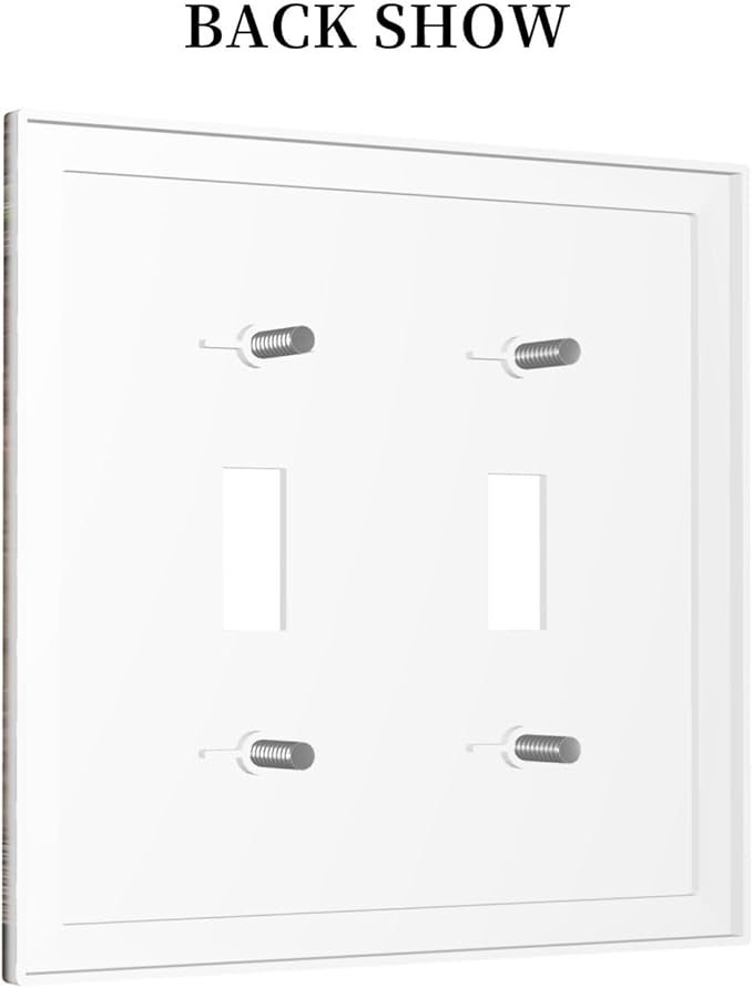 Farm Barn Farmhouse Rustic Country Flower Double Toggle Light Switch Cover Decorative 2 Gang Wall Plate Electrical Switchplate Faceplate for Bathroom Kitchen Decorate Accessories