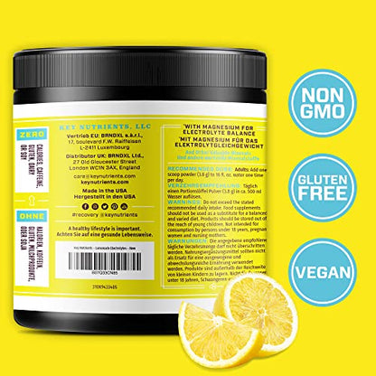 Key Nutrients Electrolytes Powder - Multivitamin & Minerals Electrolytes - 90 Servings of Refreshing Lemonade - Hydration Powder - Supercharged Rehydration Sachets with 16 Vitamins & Minerals