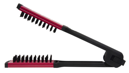 Diane Ceramic Straightening Brush with Nylon Bristles for Smoothing and Styling Thick Coarse Hair, Double-Sided Hair Straightener Brush