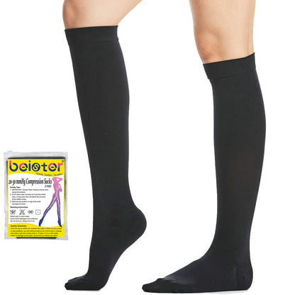 Beister Medical Closed Toe Knee High Calf Compression Socks for Women & Men, Firm 20-30 mmHg Graduated Support for Varicose Veins, Edema, Flight, Pregnancy（2 in a Pack，Not Two Pairs）