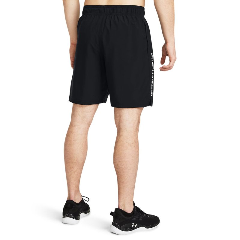 Under Armour Men's Woven Wordmark Shorts, (001) Black / / White, Large Tall