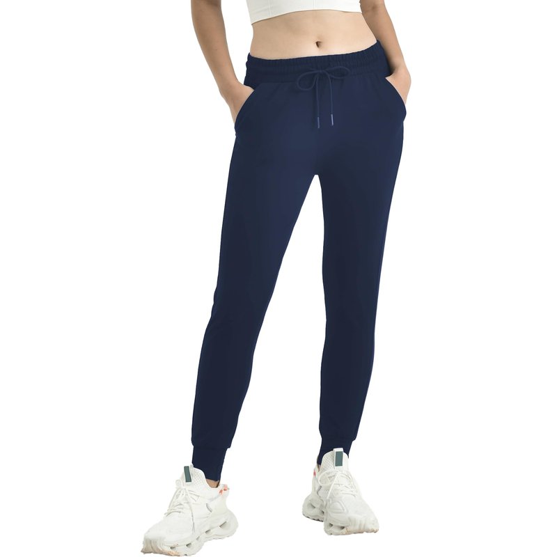 Ipletix Joggers for Women with Pockets,Womens Drawstring Lightweight Yoga Sweatpants for Lounging Workout Running Navy M