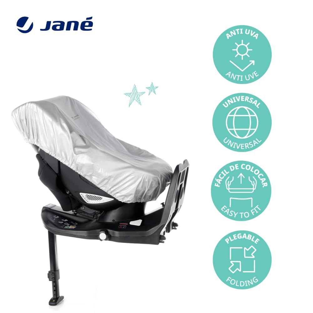 Jané Anti-Thermal Cover for Children's Car Seat, Universal, for Groups 0 1 2 3, Anti-UV, Grey