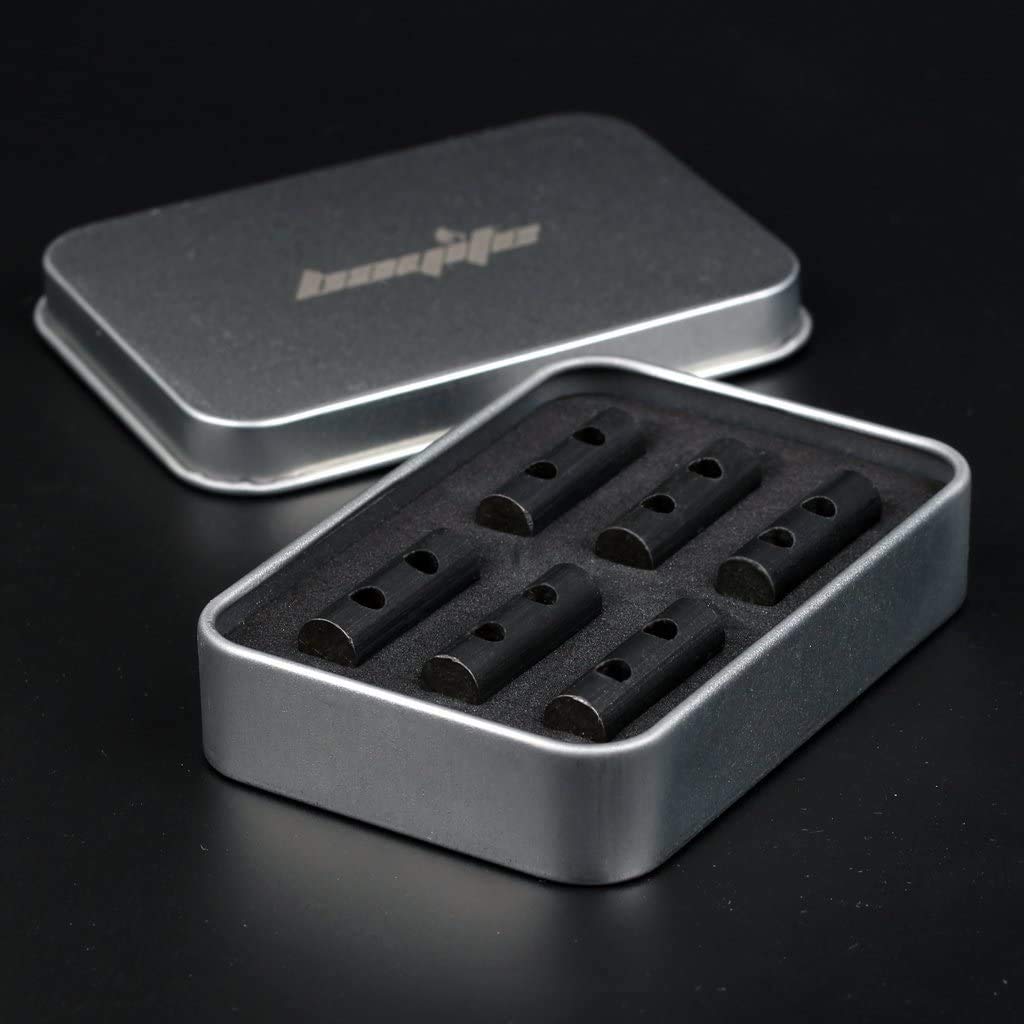 bayite Small Ferro Rod Survival Drilled Flint Fire Starter with Toggle Hole for Paracord Bracelet Necklace 1 Inch Pack of 6