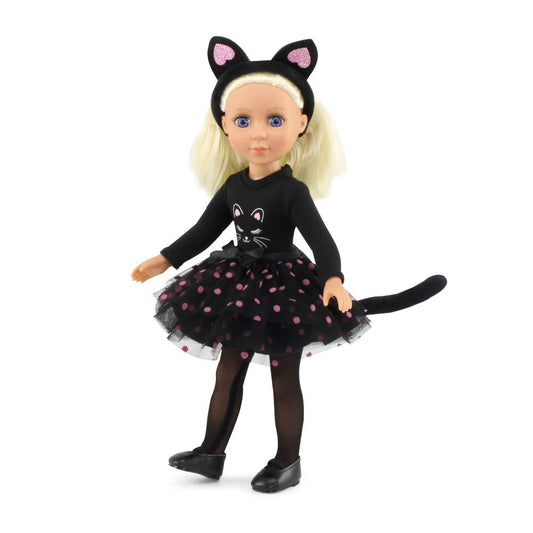 Emily Rose 14 Inch Fashion Doll Clothes | New Improved | 5-PC Black Cat Halloween Costume Clothing Outfit Gift Set, Includes Cat Ears, Tights and Shoes | USA Business
