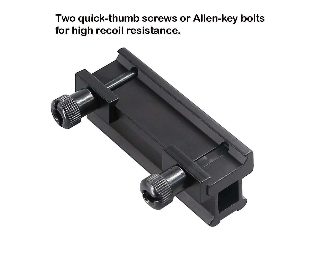360 Tactical 1 inch High Profile Short Riser Mount Matte Black Picatinny 8 Slot for Scopes and Optics