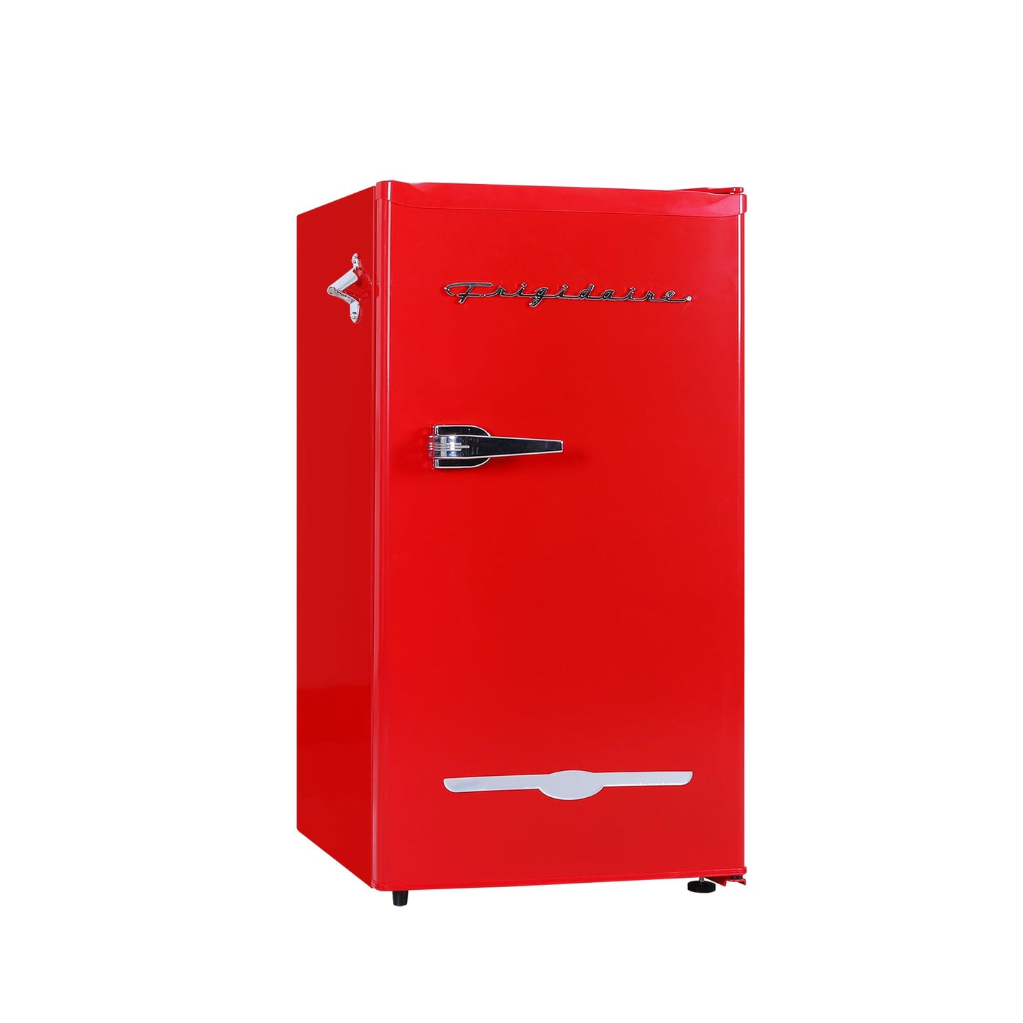Frigidaire Retro Compact Fridge with Chiller, 3.2 cu ft Countertop Fridge with Built-In Bottle Opener, Compact Refrigerator for Office, Bedroom, Dorm Room or Cabin - 16.5" D x 19" W x 31" H (Red)