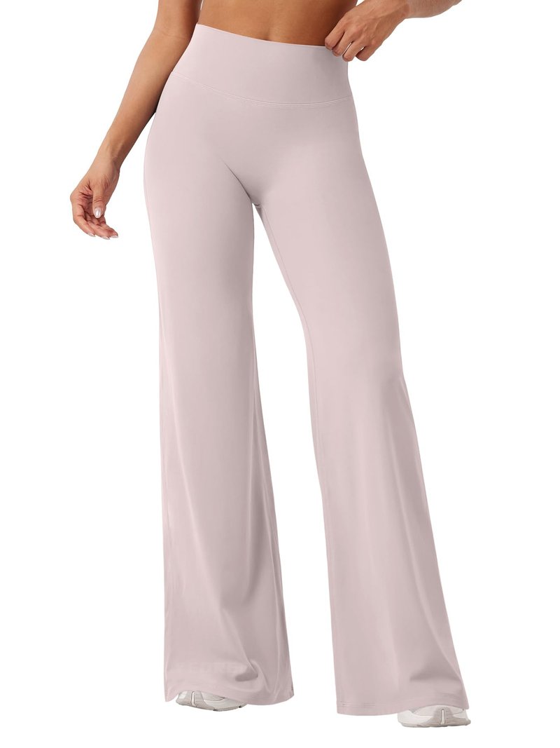 YEOREO Workout Leggings Womens No Front Seam Straight Leggings 33" High Waist Buttery Eddiy Gym Yoga Pants Dusty Pink M