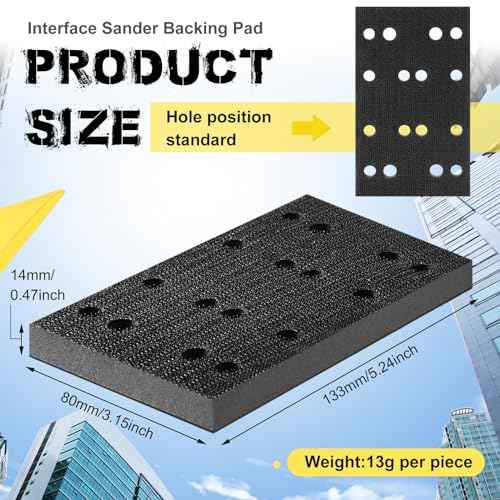 8 Pcs Soft Black Foam Sanding Pads Interface Sander Backing Pad Compatible with Festool RS400 LS130 Sander, 80 x 133 x 12 mm