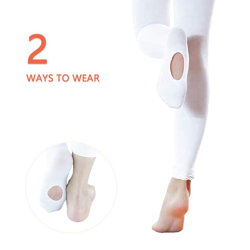Stelle Girls Women Ballet Dance Convertible Tights Ultra Soft Pro Transition Tights (White, 9-14years)