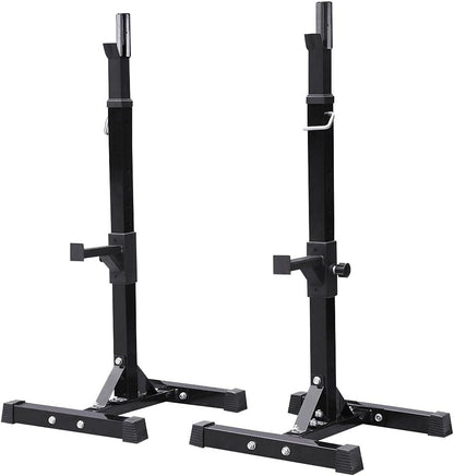 Yaheetech Pair of Adjustable Squat Rack Standard 44-70 Inch Barbell Rack, Solid Steel Squat Stands Bench Press Storage Home Gym Portable Dumbbell Stands