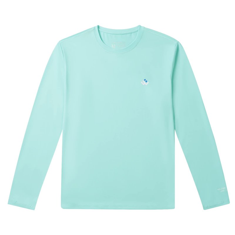 Men’s UPF 50+ Lightweight Long Sleeve Casual T-Shirt Quick Dry UV Sun Protection for Outdoor Beach Hiking Fishing Exercise Seafoam