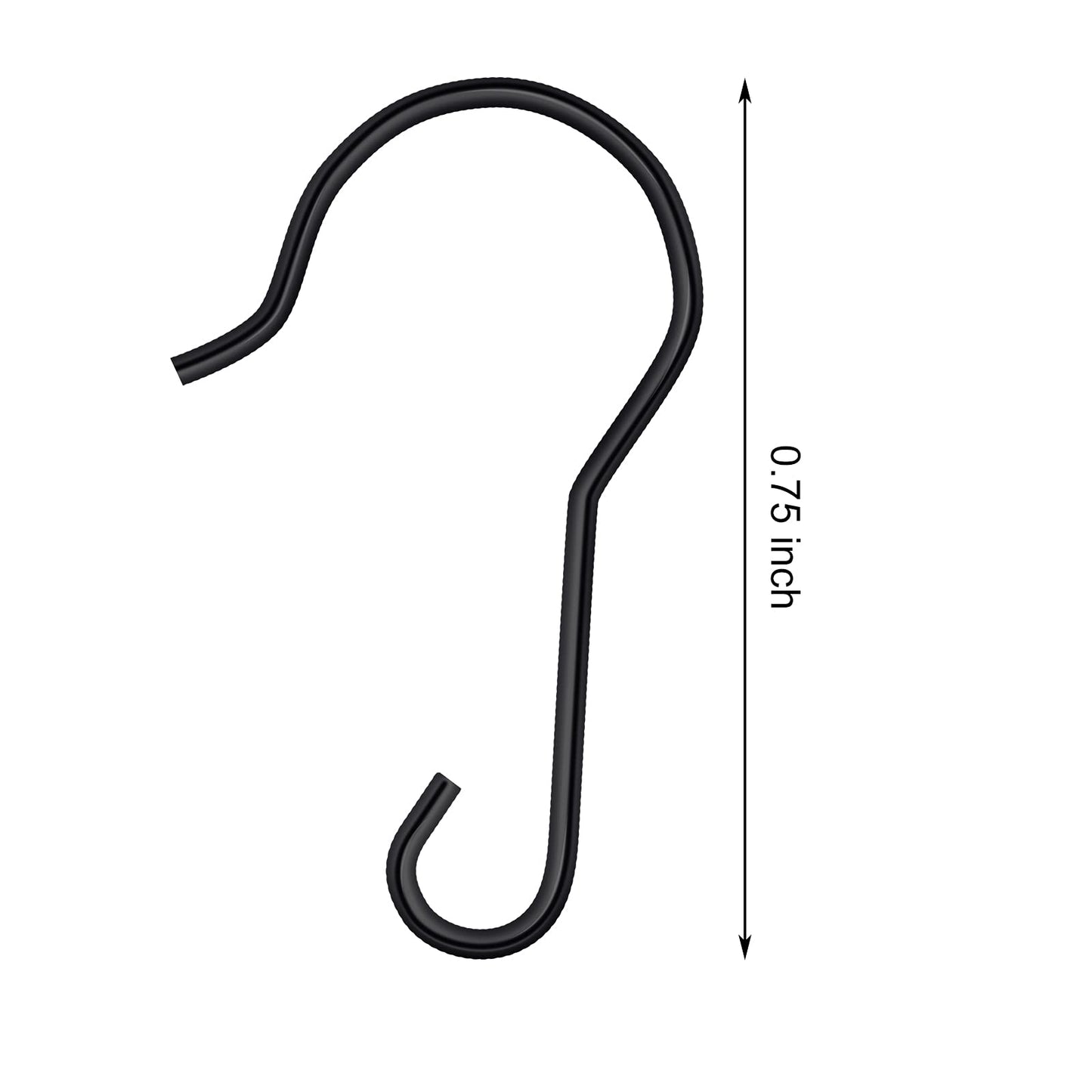 Hotop 100 Pieces Christmas Ornament Hooks Metal Wire Ornament Hooks Christmas Tree Hangers with Storage Box for Xmas Tree Party Decorations (Black)