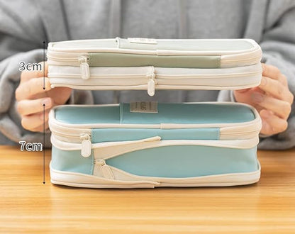 Arnuixty Large Storage Pencil Case Pen Bag with Zipper Big Capacity Pouch Organizer for Office Travel Holder Box(Peach)