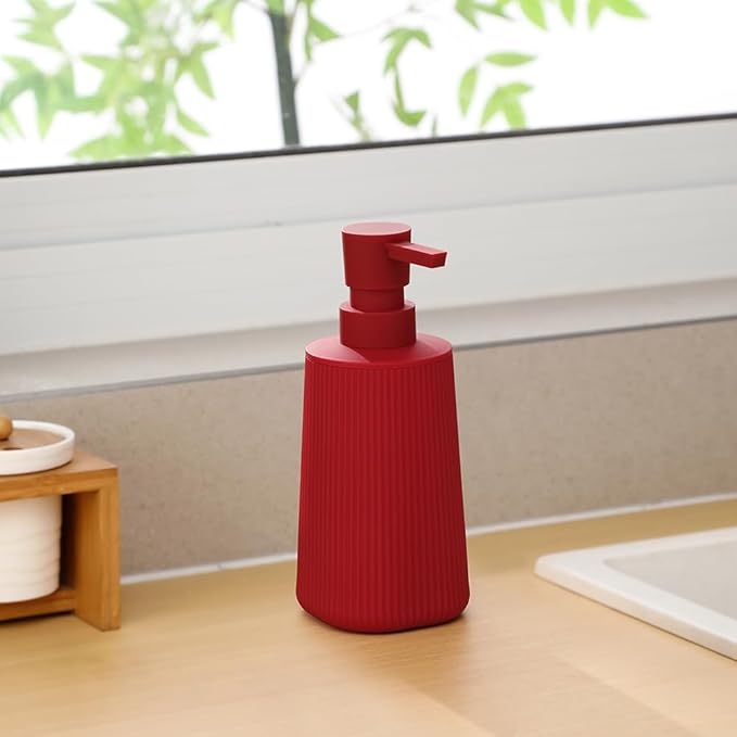 Small Soap Dispenser for Bathroom and Kitchen, Modern Farmhouse Striped Style