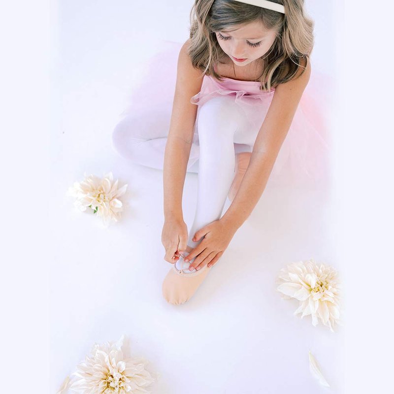 Stelle Ballet Shoes for Girls Toddler Ballet Slippers Soft Leather Boys Dance Shoes for Toddler/Little Kid/Big Kid(Ballet Pink (with Lace), 6MB)